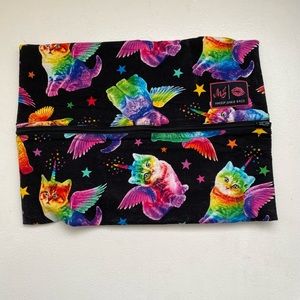Makeup Junkie Bag  Size Large Utopia Cat Print Rare Rainbow
